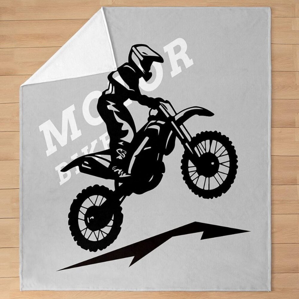 Dirt Bike Fleece Throw Blanket